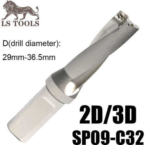 SP fast drill Diamter for metal 29mm to 36.5mm lathe indexable drill bit 2D/3D 32mm shank use SPMG090408 inserts lathe CNC tools