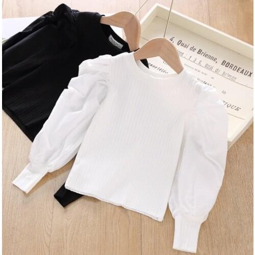 90-140 Cm Spring Autumn Girl Fashion Long Sleeve Shirt Baby Kids Children Top Two Colors