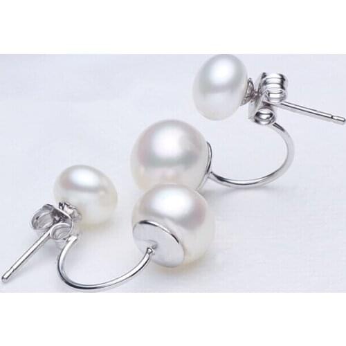 South Korean popular natural freshwater pearl earrings