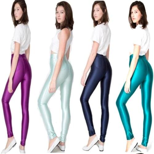 Zoulv 2021 Spring Women 's Trousers Leggings Pants Pencil Pants Shiny Disco Pants High Waist Women Bottoms Pants