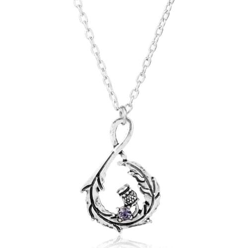 HEYu Movie Necklace Outlander Scale Flower Pendant Necklace Norse Viking Amulet Long Chain Accessorie Women Collar