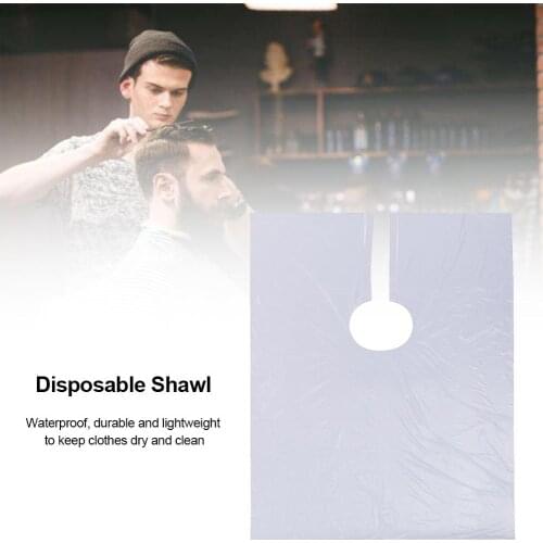 200pcs Health Care Barber Wai Cloth Perm Hair Salon Haircut Wai Hairdressing Cape Disposable Cloth Shawl Disposable PE Apron