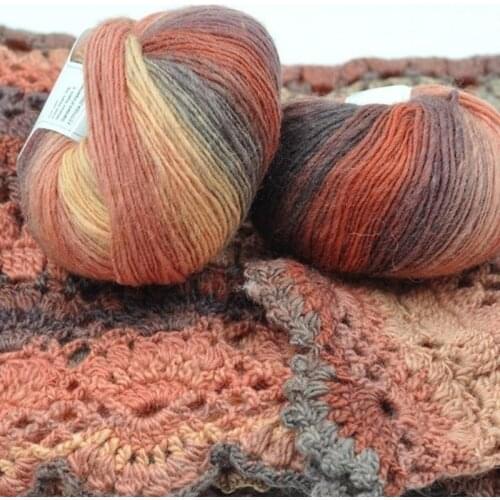 50g/ball Worsted Section-dyed Rainbow Yarn 100% Pure Wool Yarn for DIY Hand Knitting Crochet Shawl Scarf Thread
