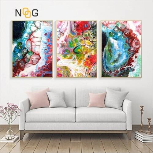 NOOG Abstract Art Canvas Poster Art Landscape Oil painting Color Bubble Print Colorful Wall Picture Living Room Home Decor