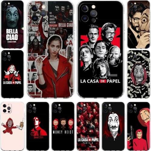 Money Heist House Paper Clear Silicone Phone Case For iPhone 12 Mini 11 Pro Max X XS XR 7 8 6 6S Plus 5 5S SE 2020 Cover Housing