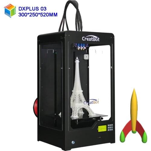 CreatBot 3d printer DX Plus03 large Build Size 300*250*520 mm Triple Extruder Metal Frame 3D Printer DIY ABS Filament