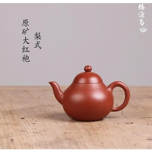 DE chang, yixing recommended pure manual type ore dahongpao pear pot assistantengineer Chen Liping half handmade