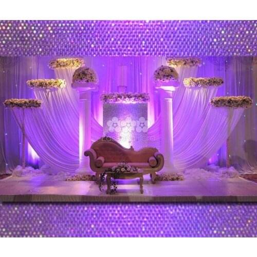6 panels wedding curtain drapery 1 meter width x 3 meter length white color