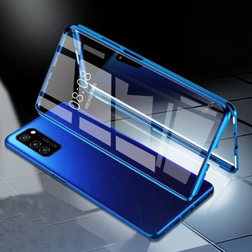 Double Sided 360 Full Magnetic Cover Phone Case For Huawei Mate 40 Pro Plus 30 Lite 20 X 10 Front + Back Tempered Glass Shell