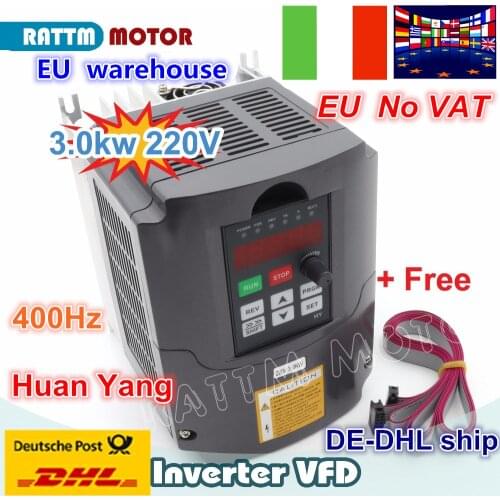 UKR ship 3KW VFD Inverters & Converters 3KW Variable Frequency Drive VFD Inverter 4HP 220V for CNC Spindle motor speed control