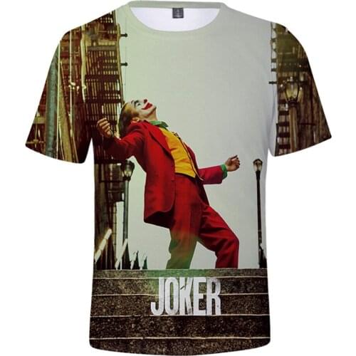 Movie Joker 2019 Joaquin Phoenix Arthur Fleck 3D printed t-shirt Men/Women summer Casual Short Sleeve t shirt joker costume Kids