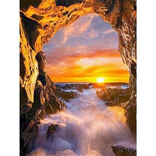 GATYZTORY Frame DIY Painting By Numbers Sea Sunset Landscape Paint By Numbers For Home Wall Art Picture Unique Gift