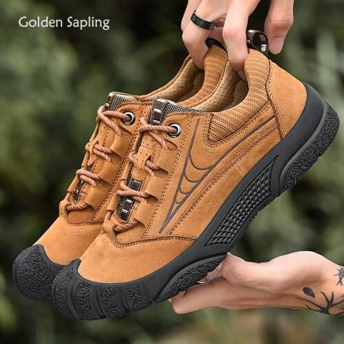 Golden Sapling Classics Outdoor Shoes Fashion Mens Loafers Genuine Leather Trekking Flats Leisure Retro Loafers Men Casual Shoe