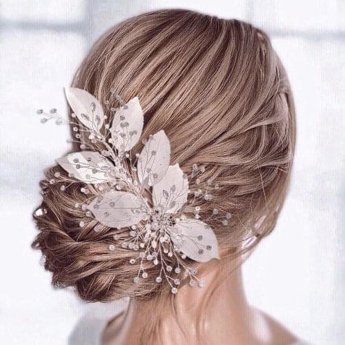 ZMHP285 Wedding Crown and Tiaras Leaf Crown Sliver Headband Bridal Headpieces Rhinestone Hair Accessories Bride Decoration