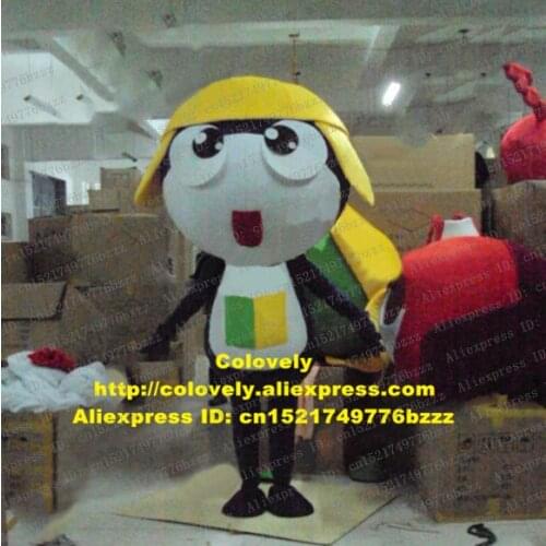 Steady White Black Keroro Gunso Frog Mascot Costume Fancy Dress With Red Square Mouth Black Thin Long Arms White Belly No.8270