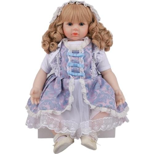 Bebes doll 60cm Full Silicone Vinyl Reborn Baby Doll Cloth body soft silicone reborn toddler girl doll Xmas
