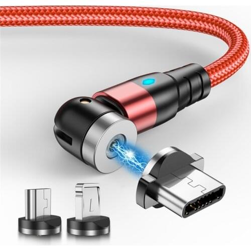 LUPWAY Magnetic USB Cable Micro usb Type C Charger Mobile Phone Cable Cord 360º+180º Rotation Fast Charging For iPhone 11