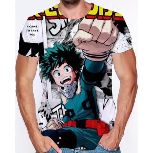 My Hero Academia Cosplay Men T Shirt Boku No Hero Akademia Character Summer Casual Short Sleeve Unisex Cartoon Tee 2020 New