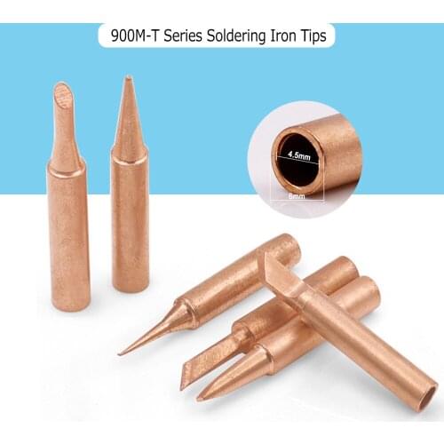 5Pcs 900M-T- I+B+K+2.4D+3C Soldering Iron Pure Copper Soldering Iron Head Set Suitable For 936 852D Soldering Station Weld Sting