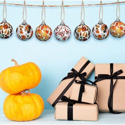 Fall Hanging Ball Ornament Tree Fabric Autumn Hanging Ornaments for Fall Autumn Thanksgiving Day Party Home Decoration