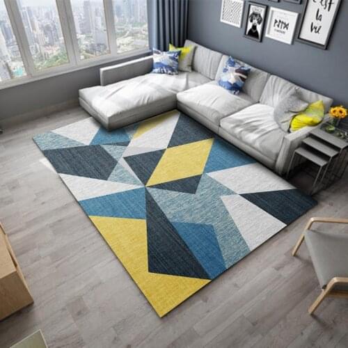 Plush Fluffy Carpet Soft Carpet Living Room Decoration Modern Geometric Floor Carpet Mat Bedroom Carpets Large Anti-skid Sofa