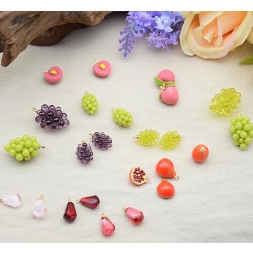3D Resin Simulation Fruits Charms Pendant 10pcs/lot For DIY Fashion Necklace Making Jewelry Accessories