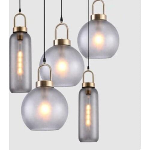 Postmodern ins Pendant Lights Luxury Restaurant Lamps Nordic Bar Bedroom Bedside Glass Ball Single Hanging Lamp