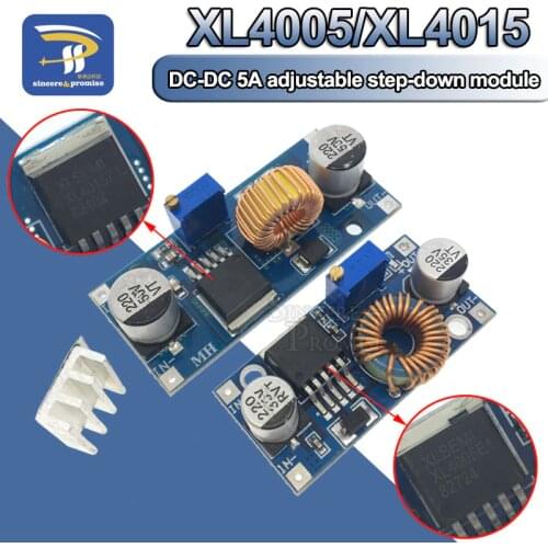 XL4005 5A 75W XL4015 DC-DC 4-38V to 1.25-36V 24V 12V 9V 5V Step Down Adjustable Power Supply Module LED Lithium Charger