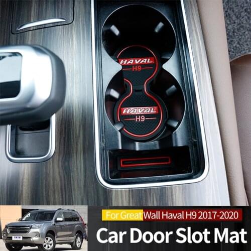 Anti-Slip Gate Slot Cup Mat For Great Wall Haval H9 2017-2020 Interior Non-slip Mat Accessories Door Pad Car Styling Stickers