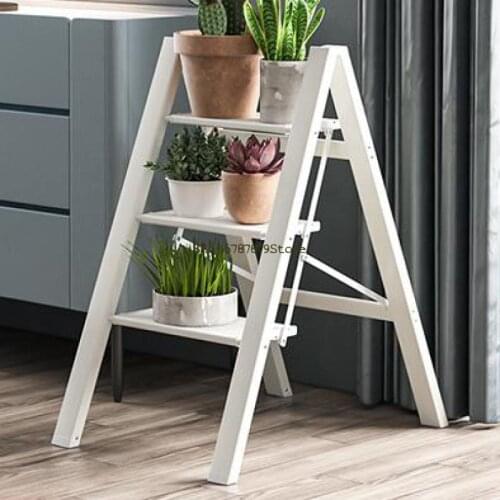 Ladder Household Folding Telescopic Indoor Multi-function Miter Ladder Aluminum Alloy Thickened Three-step Ladder Horse