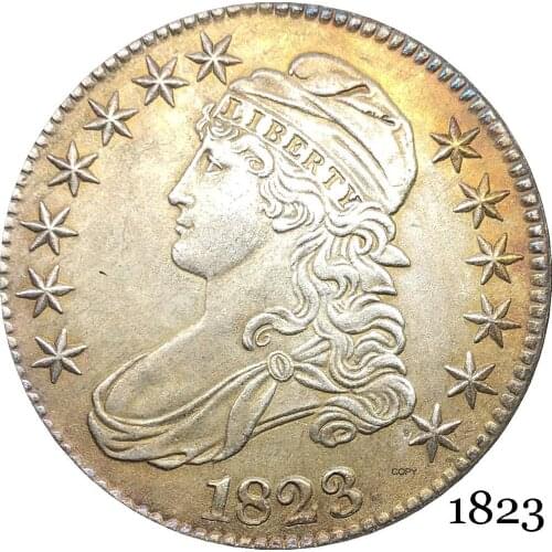 United States Of America Liberty Eagle 1823 50 Cents ½ Dollar Capped Bust Half Dollar Cupronickel Silver Plated Copy Coin