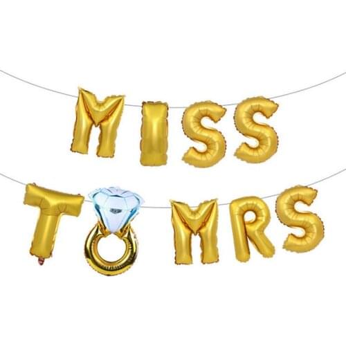 Wedding Decoration Bride To Be Diamond Ring Letter Balloon Mr Mrs Bridal Shower Wedding Event Bachelorette Party Diy Supplies