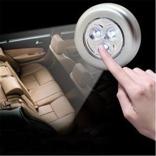 5pcs/set Led Night lamp Round LED Battery Powered Stick Tap Touch Light Baby night light Click Lamp Bulbs for car boot wardrobe