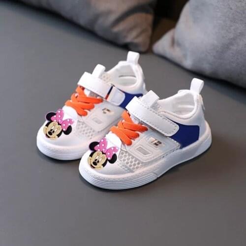 Disney baby casual shoes boys and girls white shoes childrens casual shoes summer hollow single mesh baby toddler shoes