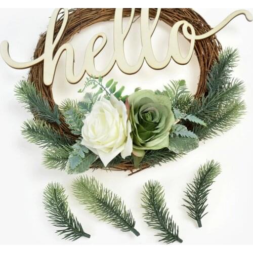 10pcs Artificial Pine Needles Fake Plants Branches Artificial Flowers For Christmas Tree Decorations DIY Accessories