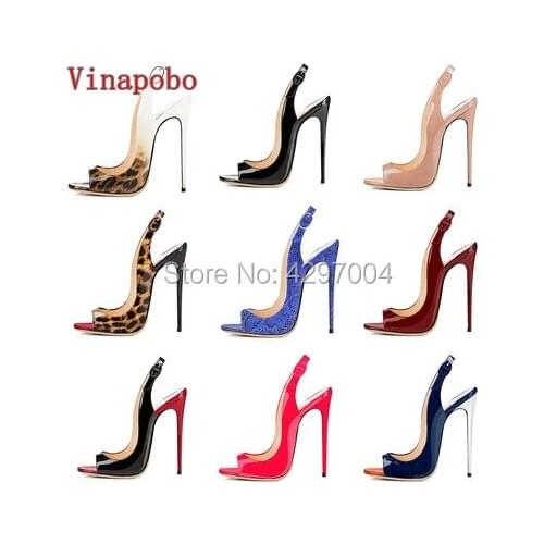 Vinapobo fashion Womens Stiletto Snake Printed High Heels Pumps Sandals Gold Ladies Summer Wedding Shoes 12cm Heels open toe