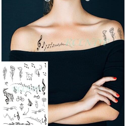 Waterproof Temporary Tattoo Stickers Creative note melody combination Fake Tatto Flash Tatoo hand foot arm for kid women men