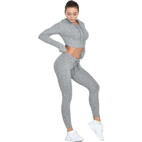 Women Seamless yoga set Fitness Sports Suits GYM Cloth Yoga Long Sleeve Shirts High Waist Running Leggings Workout YP077