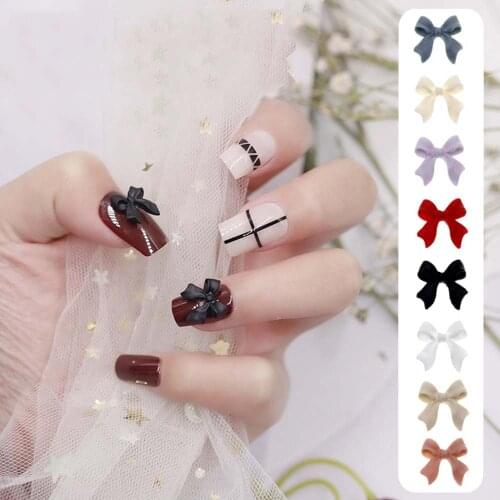 10pcs Bowknot 3D Nail Decorations Bow Ornament Bowknots Nail Accessories Silicone Valentine Manicure DIY For Nails Design