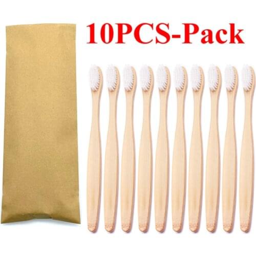 10pcs Vegan Biodegradable Bamboo Toothbrush Teeth Colorful Bristle Natural Bamboo Tooth brush Dental Eco Bambou Toothbrushes