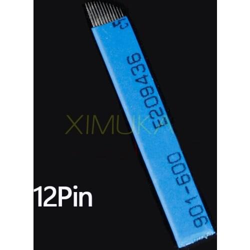 100pcsX 12 pins Permanent Makeup Blades Manual Eyebrow Tattoo Blade 12 Needles For Tattoo Needles Free Shipping