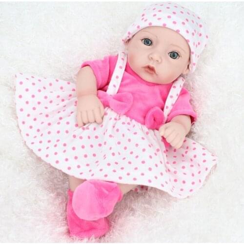 11inch 28cm Reborn Baby Doll Soft Silicone Lifelike Toy Gift for Children Christmas Presents Pink White Dress Lovely Girl