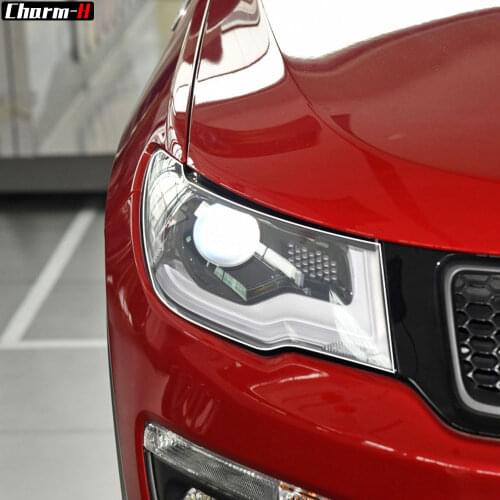 2 Pcs Car Headlight Protective Film Protection Transparent TPU Decal Sticker for Jeep Compass 2017 2018 2019 2020 Accessories