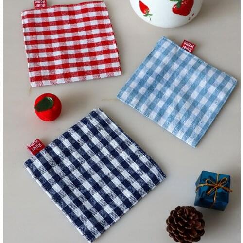 4pcs/pack Cotton Placemats Classic Plaids Tablewares Pads Cups Mats Table Decoration Collection 11cmx11cm
