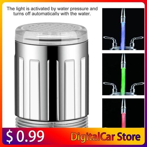 2020 Creative Kitchen Bathroom Light-Up LED Faucet Colorful Changing Glow Nozzle Shower Head Water Tap Filter No Battery Supply