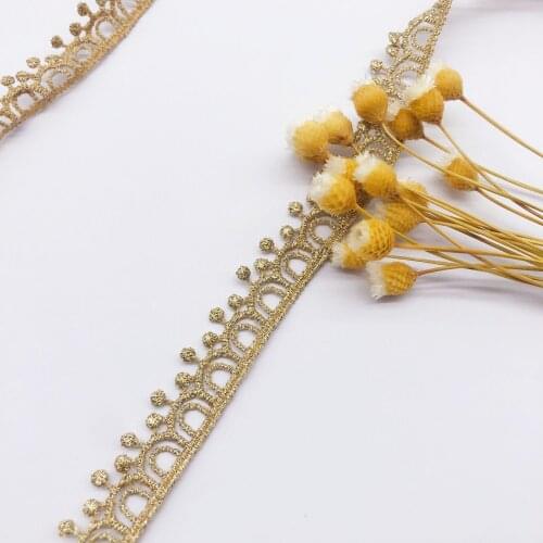 38Yds/Lot 1.2cm Dot Wave Edge Trims High Quality Gold Lace Ribbon Trimming Stage Performance Accessories