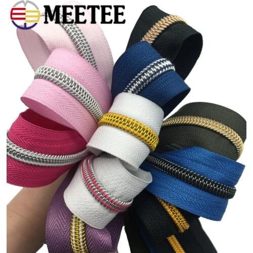 5/10M 5# Nylon Zipper for Sewing Plastic Coil Sliders Zippers Roll Garment Luggage Decor Purse Repair Zips DIY Bag Accessories