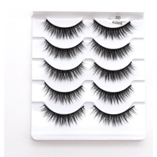 5 Pairs 3D False Eyelashes Natural Soft Black Mink Hair Eye Lashes Makeup Tools Women Fake Eyelashes