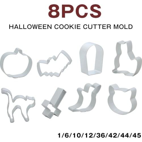 8X Halloween Ghost Pumpkin Cross Cookie Cutter Mold Biscuit Baking Tool For DIY Halloween Decoration Party Food