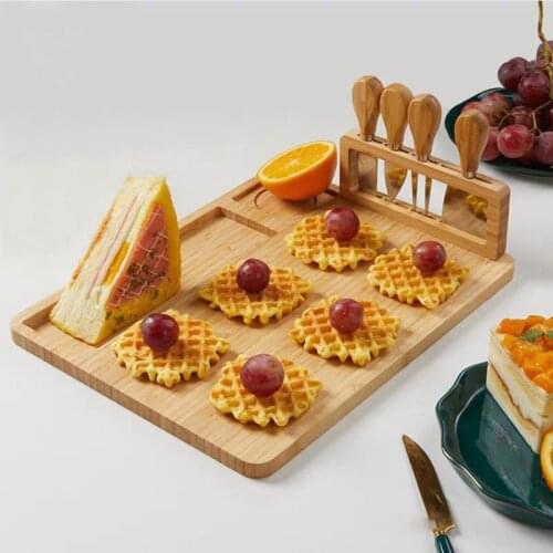 Bamboo Cheese Board with Knives